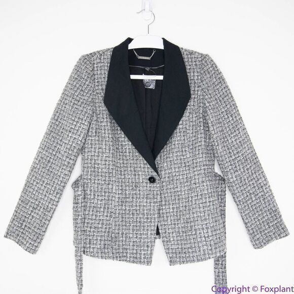 NEW White House Black Market Belted Tweed blazer Jacket , 10P - Picture 3 of 16